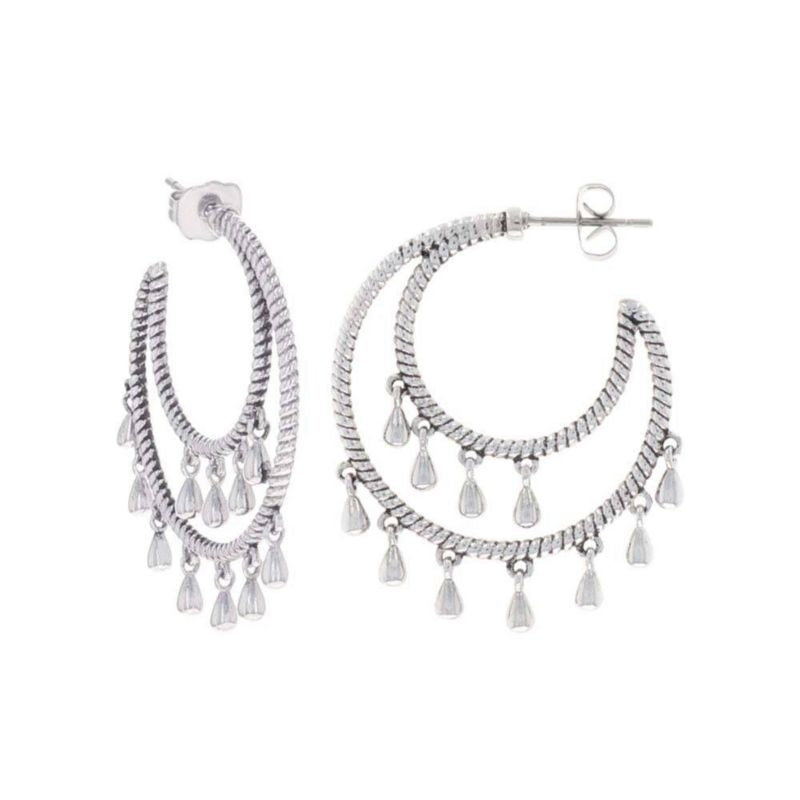 Montana Silversmiths Tamborine Rope Earrings Cubic