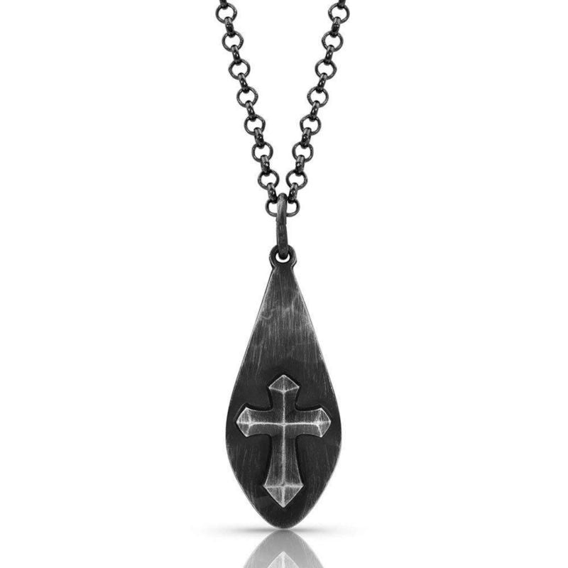 Montana Silversmiths River Rock Faith Cross Neckla