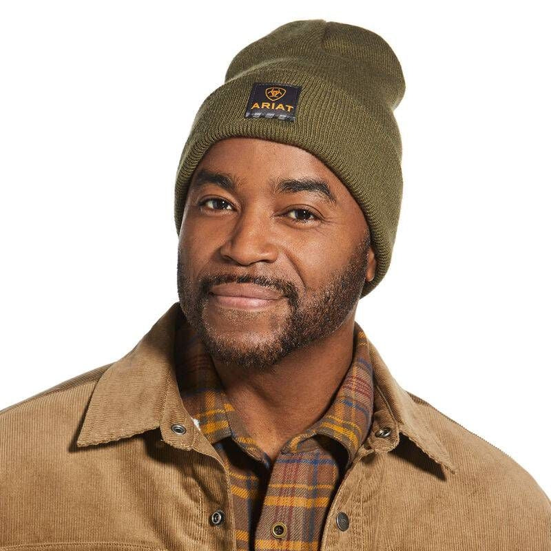Ariat Mens Rebar Watch Cap Adult Army Green