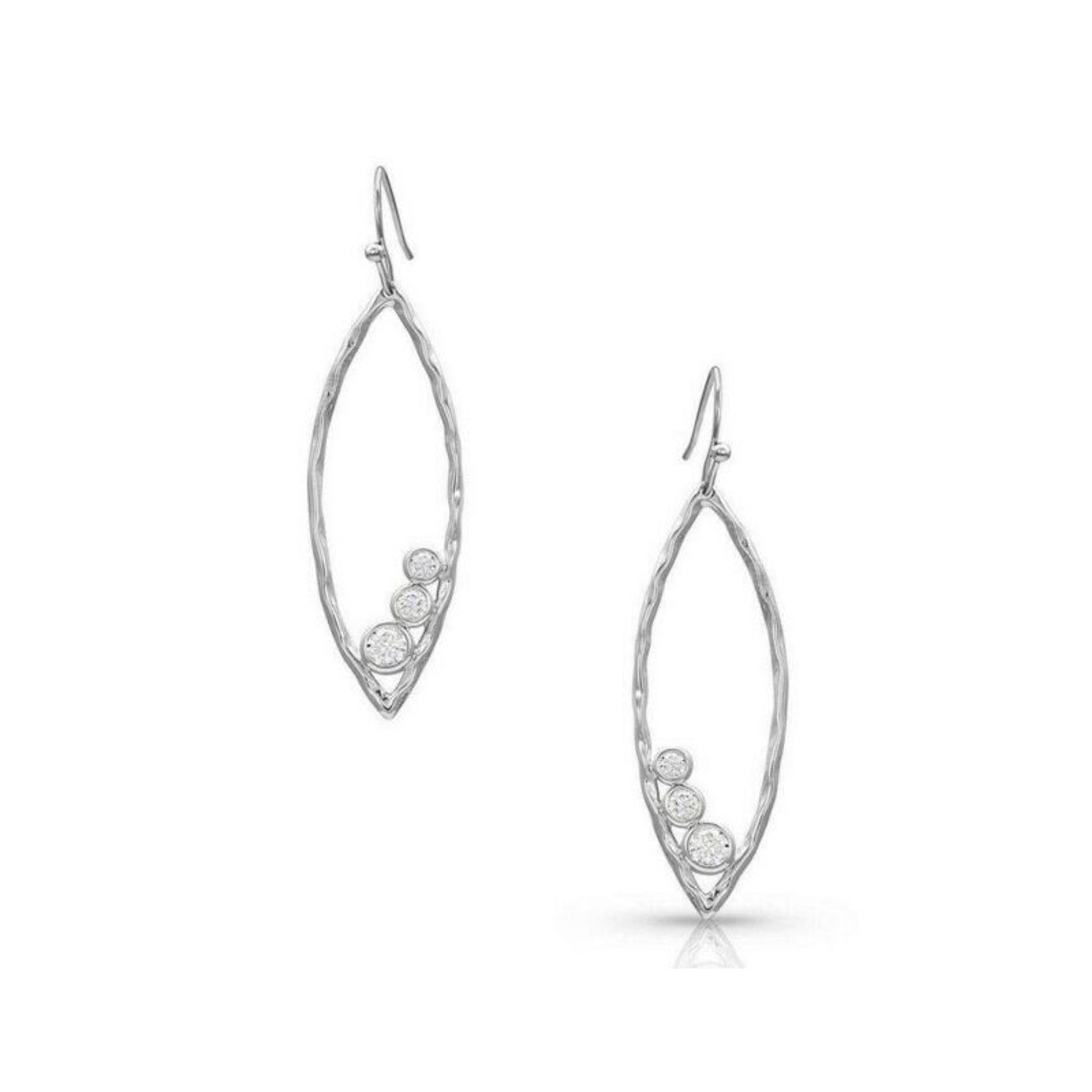 Montana Silversmiths Hammered Crystal Trio Earring