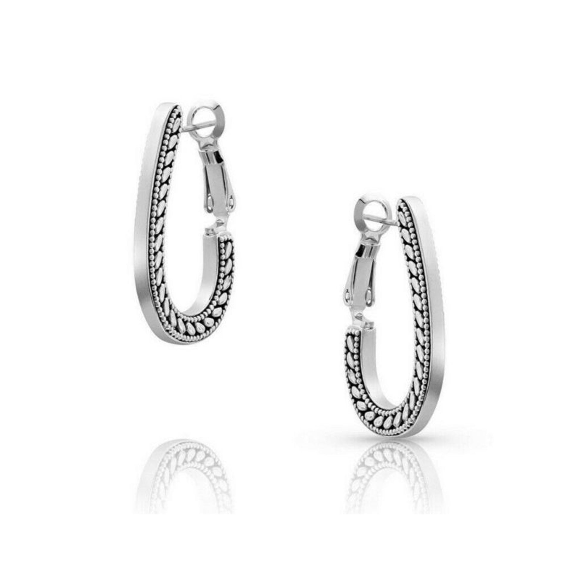Montana Silversmiths Side Rope Hook Hoop Earrings