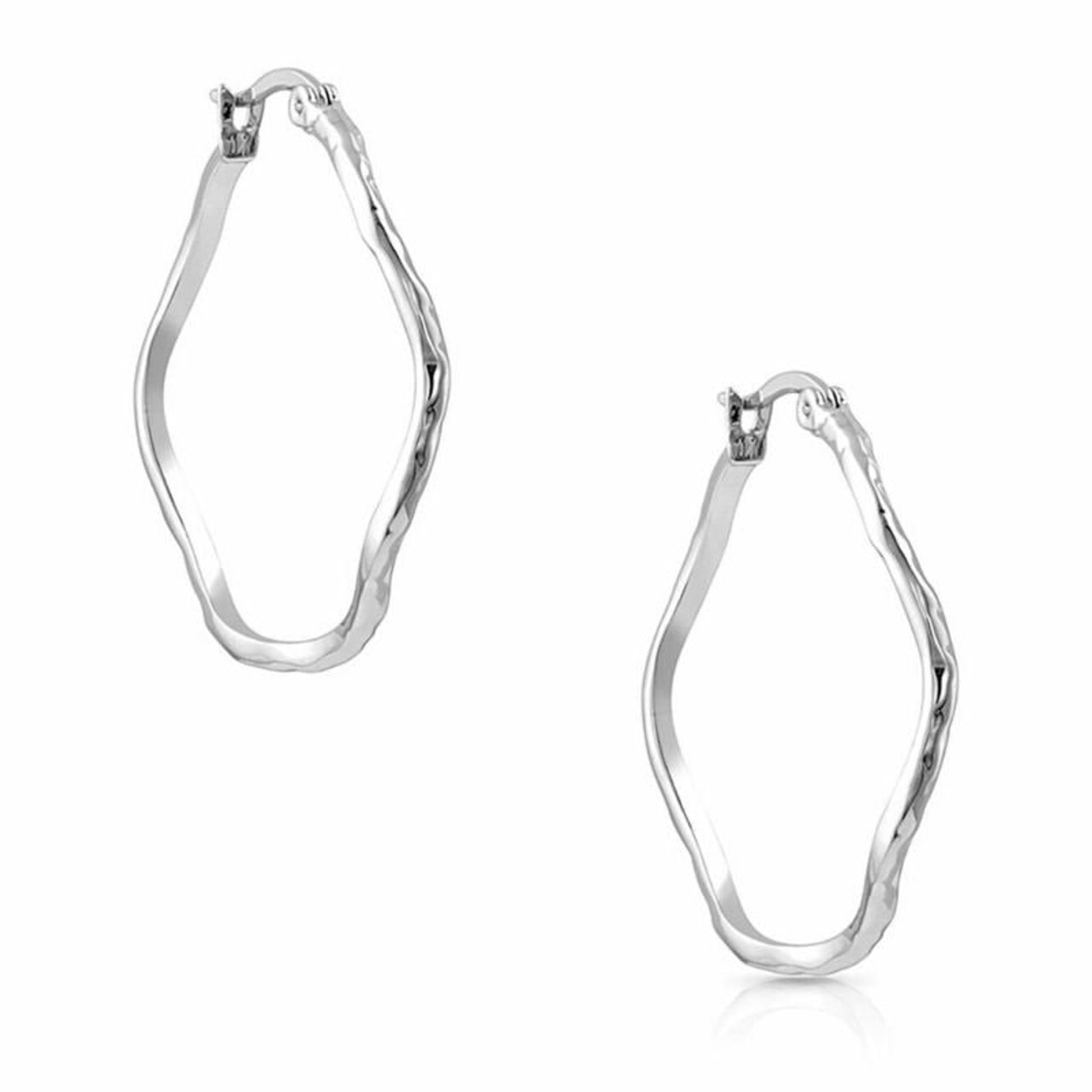 Montana Silversmiths Hanging On Hammered Hoop Earr