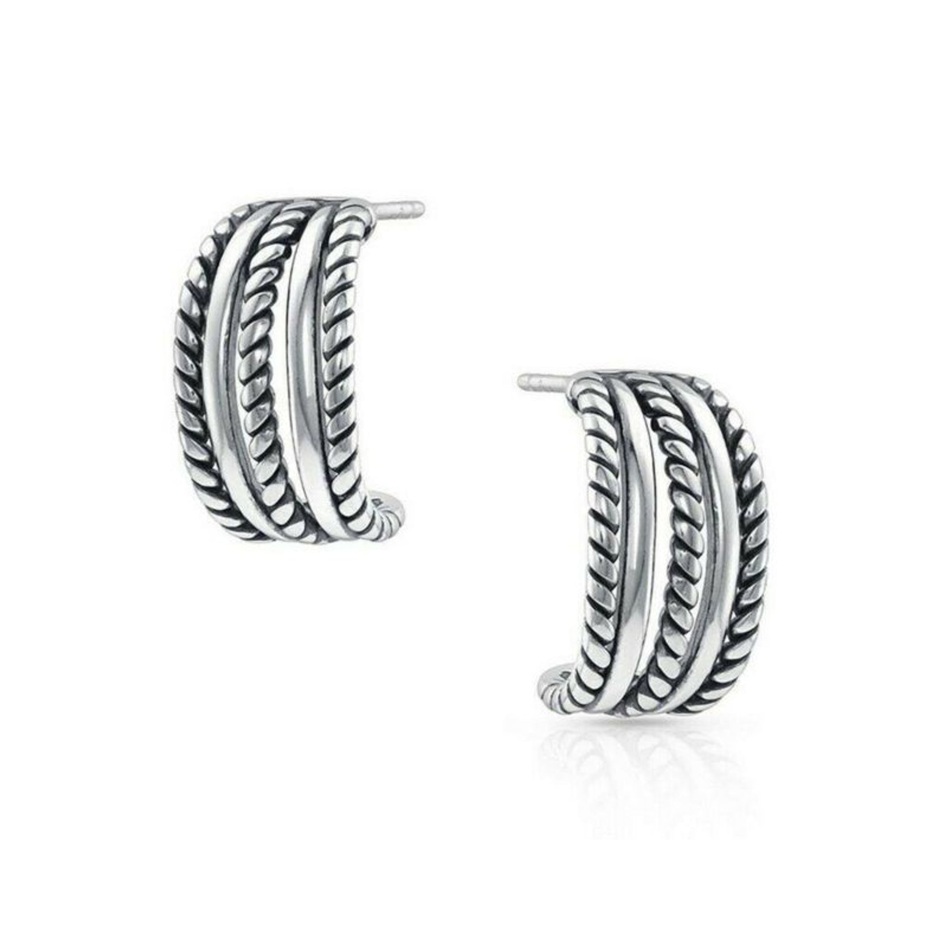 Montana Silversmiths Roped Trio Huggie Mini Hoop E