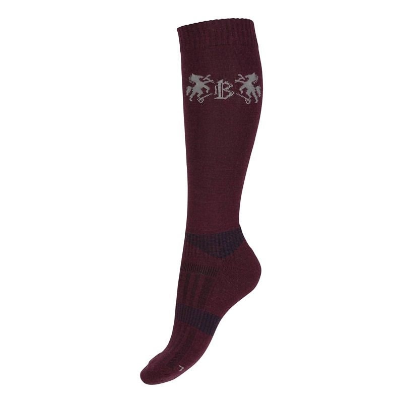 B Vertigo Geox Warm Riding Socks 6-7.5 Fig Wine Re