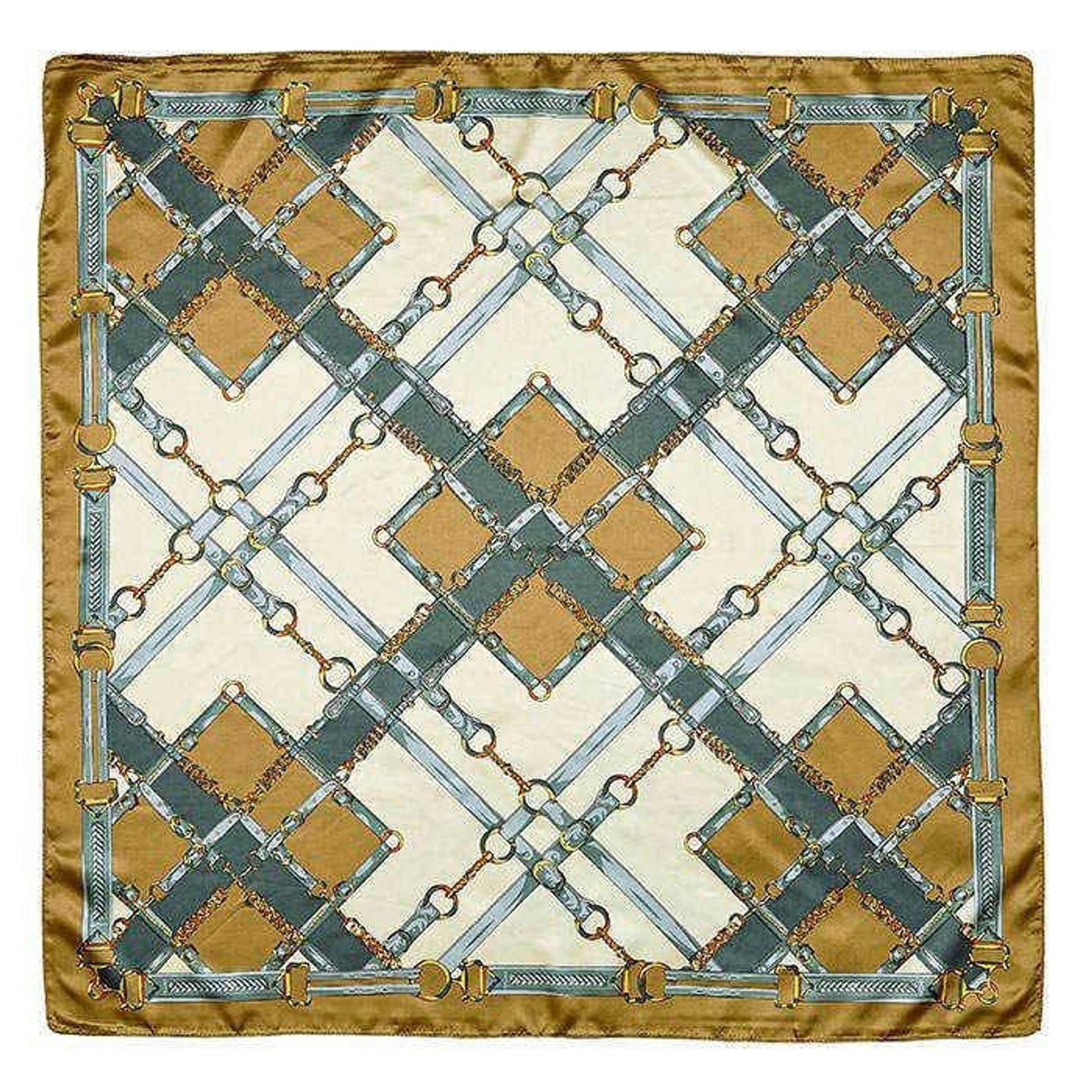 AWST Int'l Silky Plaid Snaffle Bit Scarf- Green- 3
