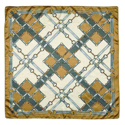 AWST Int'l Silky Plaid Snaffle Bit Scarf- Green- 3