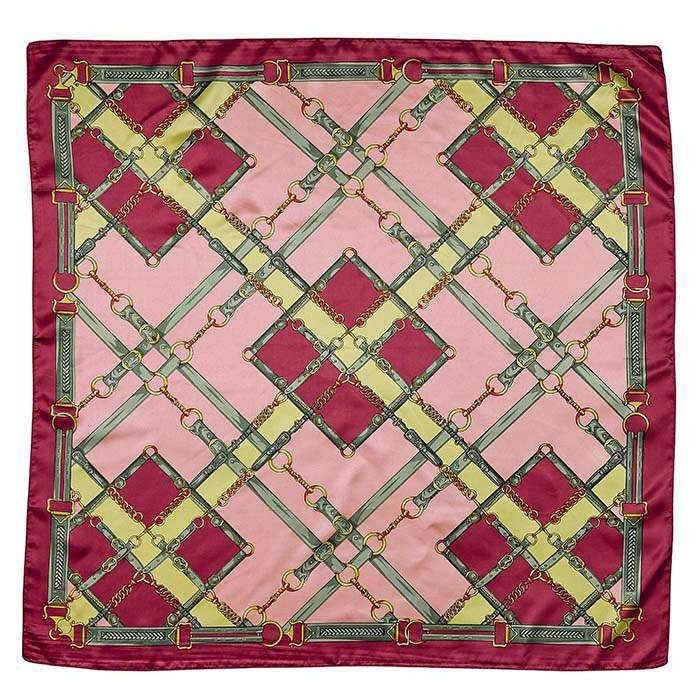 AWST Int'l Silky Plaid Snaffle Bit Scarf- Green- 3