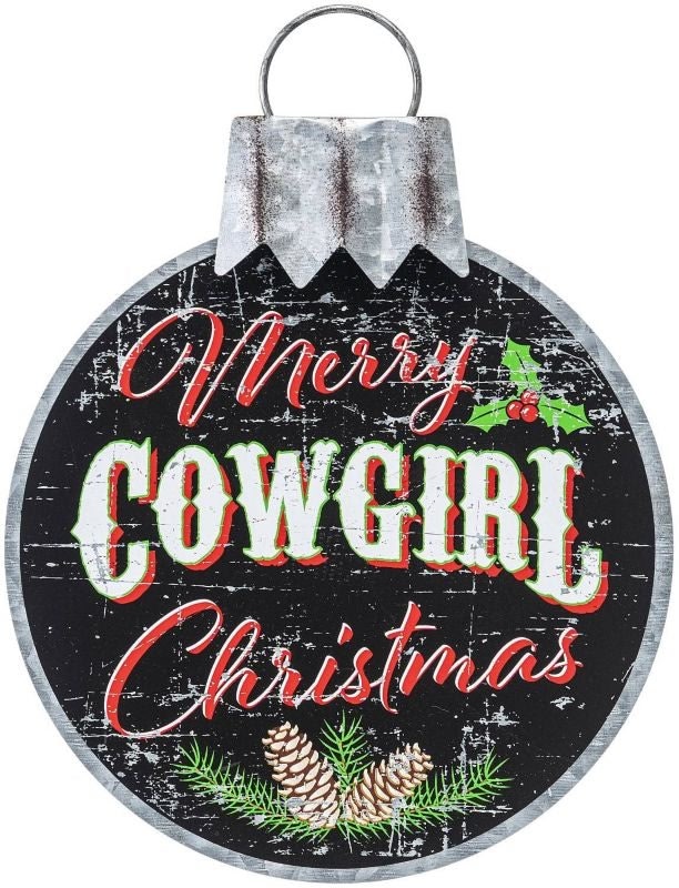 Gift Corral Metal Merry Christmas Sign Cowgirl