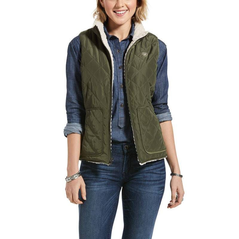 Ariat Ladies REAL Reversible Dilon Vest Small Prai