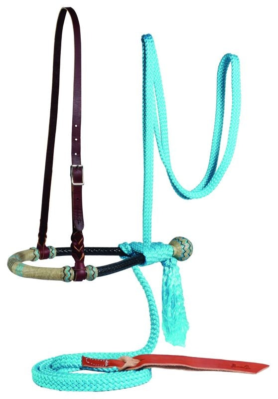 Professionals Choice Bosal Mecate Set Horse Turquo