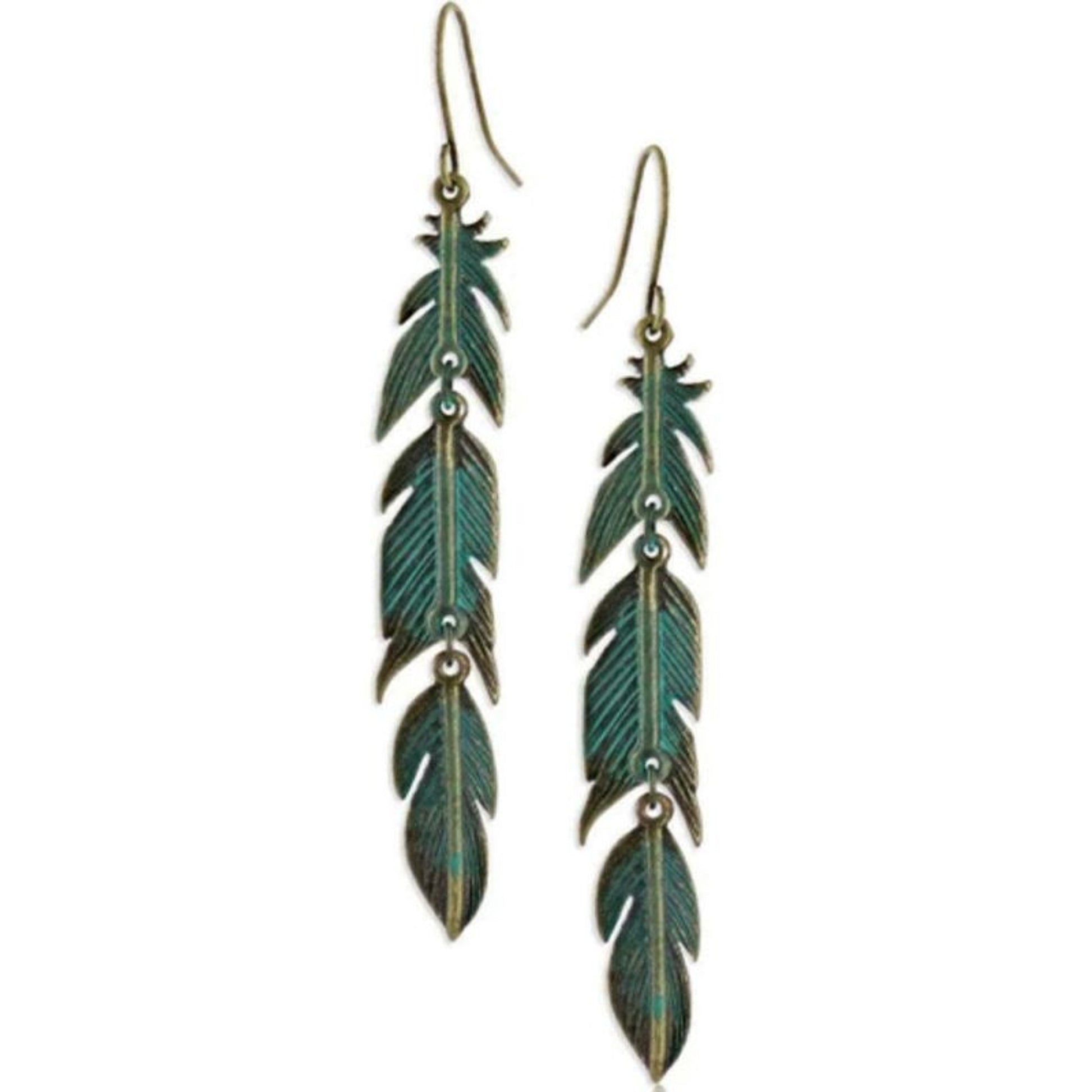 Montana Silversmiths Rustic Dangling Feather Earri
