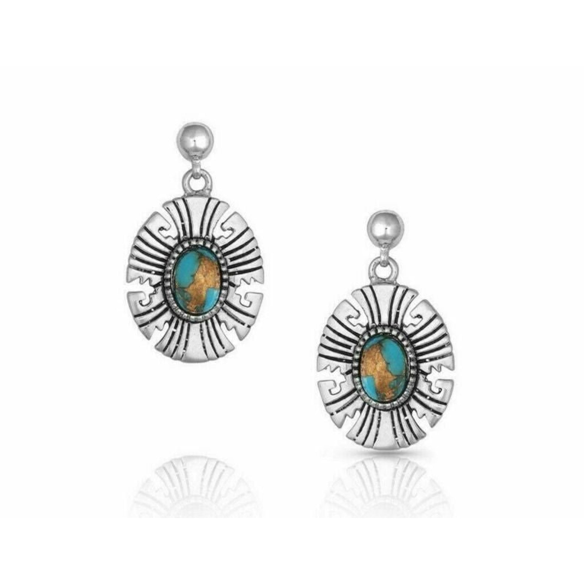 Montana Silversmiths Geometric Turquoise Stone Ear