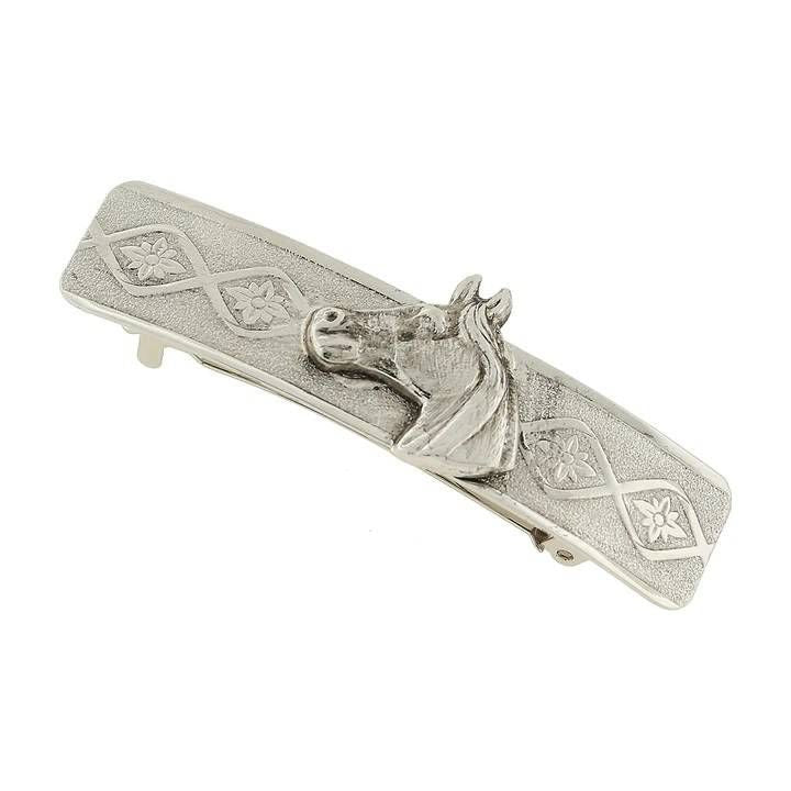 1928 Jewelry Silver Horse Hair Barrette