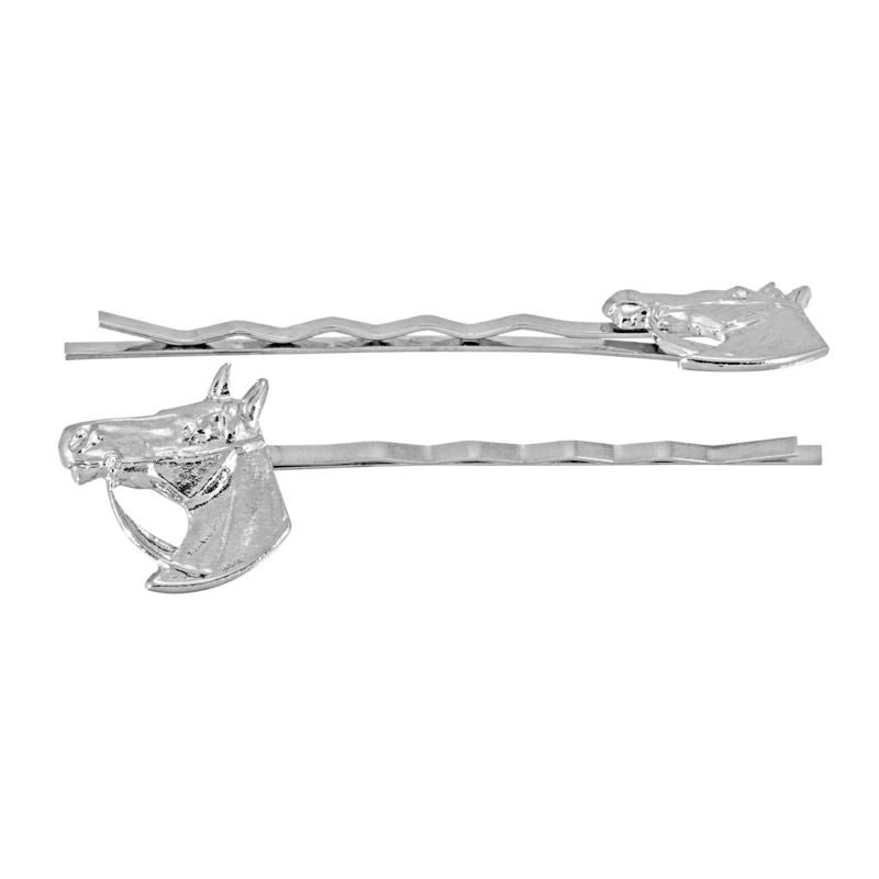 1928 Jewelry SIlver Tone Horse Head Bobby Pin Set