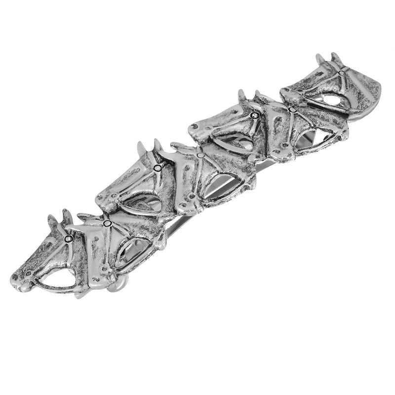 1928 Jewelry Racing Horses Hair Barrette 2.95"W" x