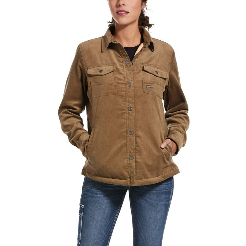 Ariat Ladies Rebar Sherpa-Lined Corduroy Shirt Jac