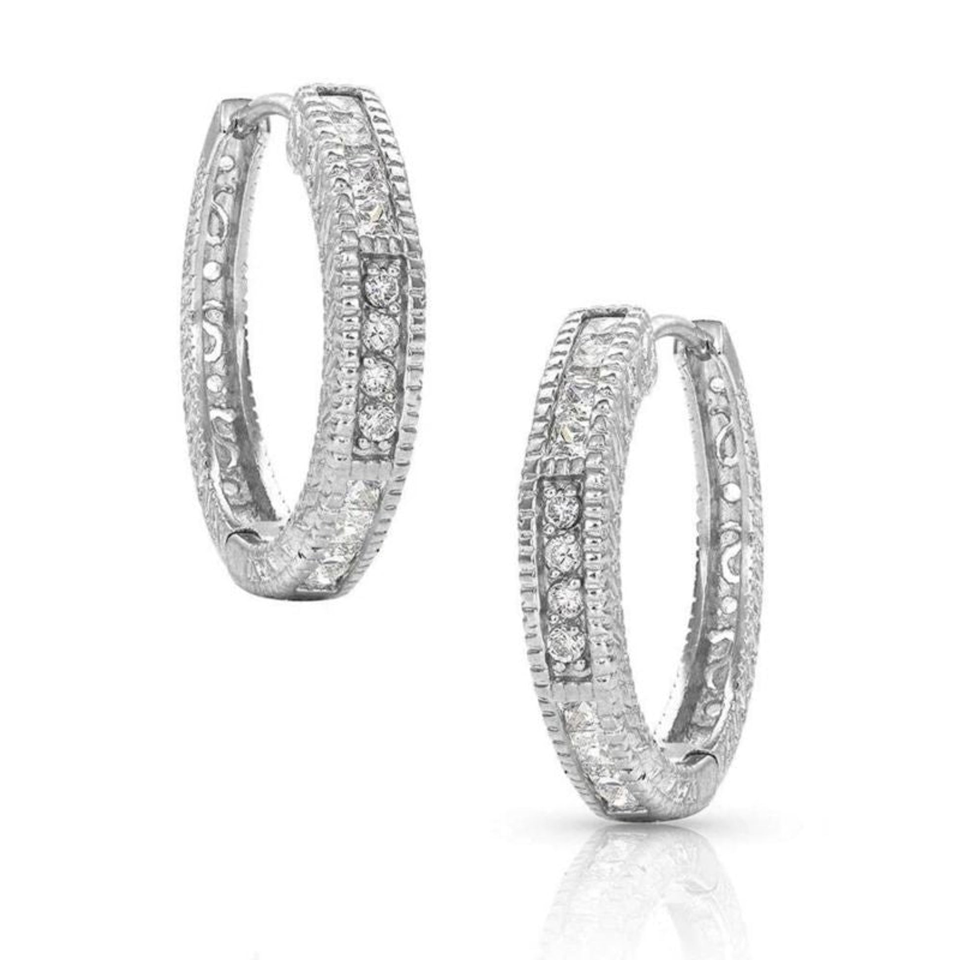 Montana Silversmiths Rope Edge Cubic Zirconia Hoop