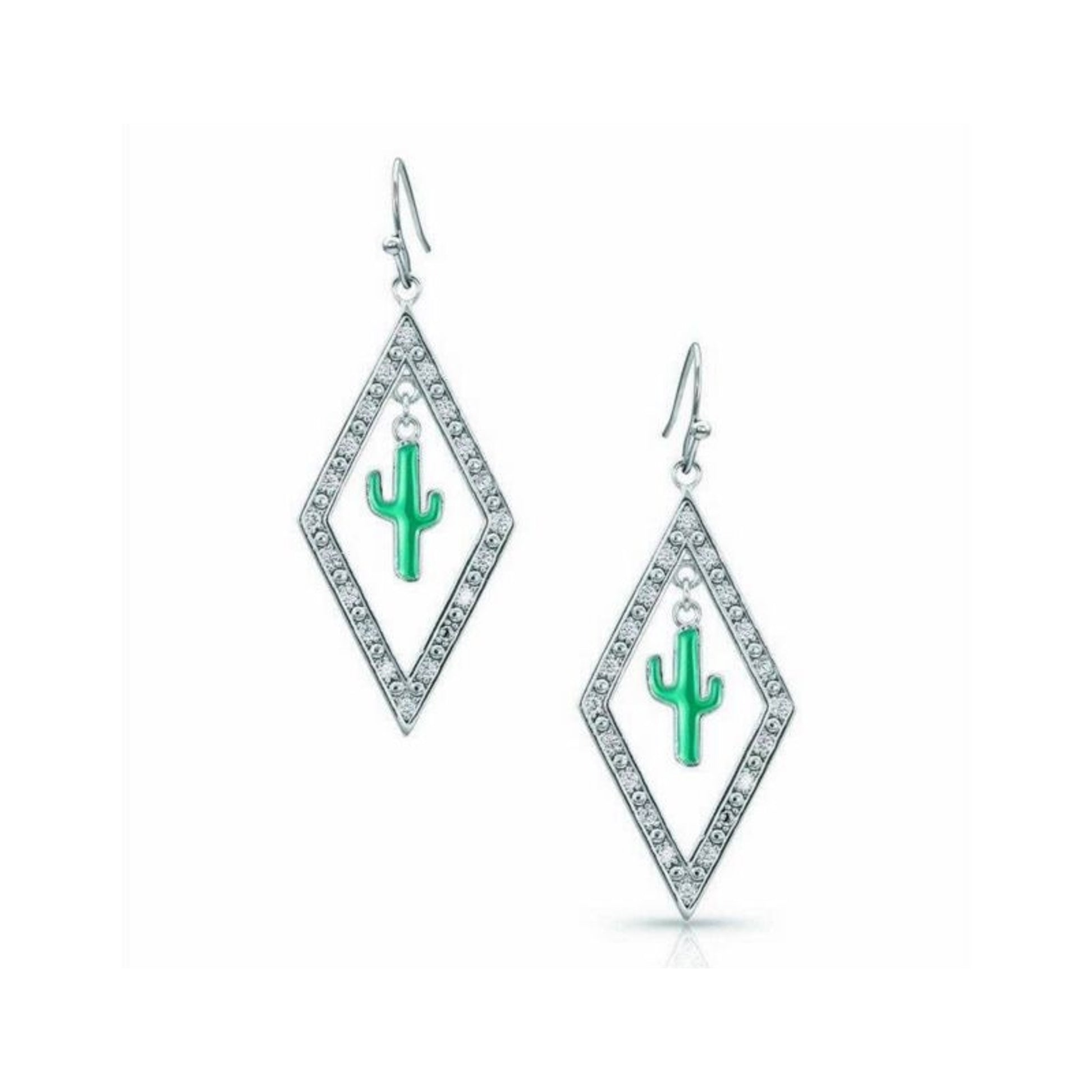 Montana Silversmiths Diamond Cactus Earrings Silve