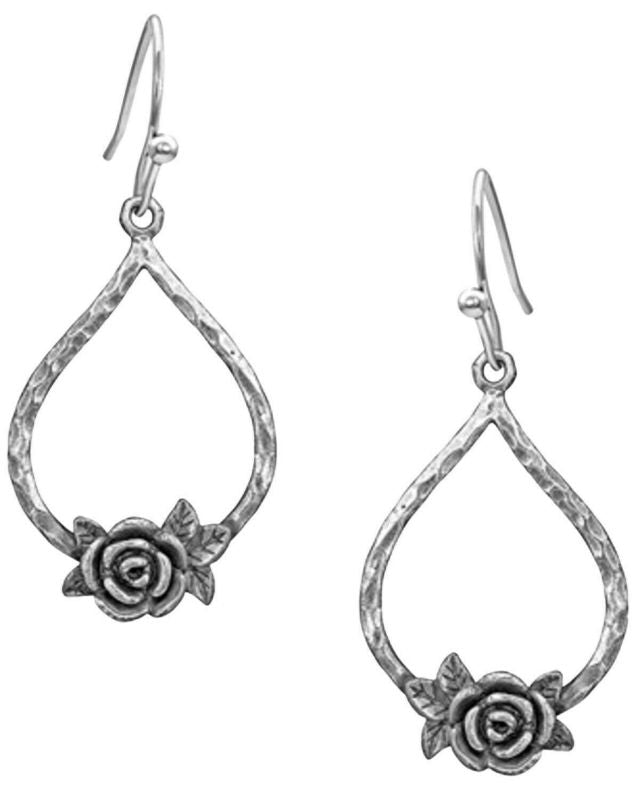 Montana Silversmiths Rose Swing Earrings Silver