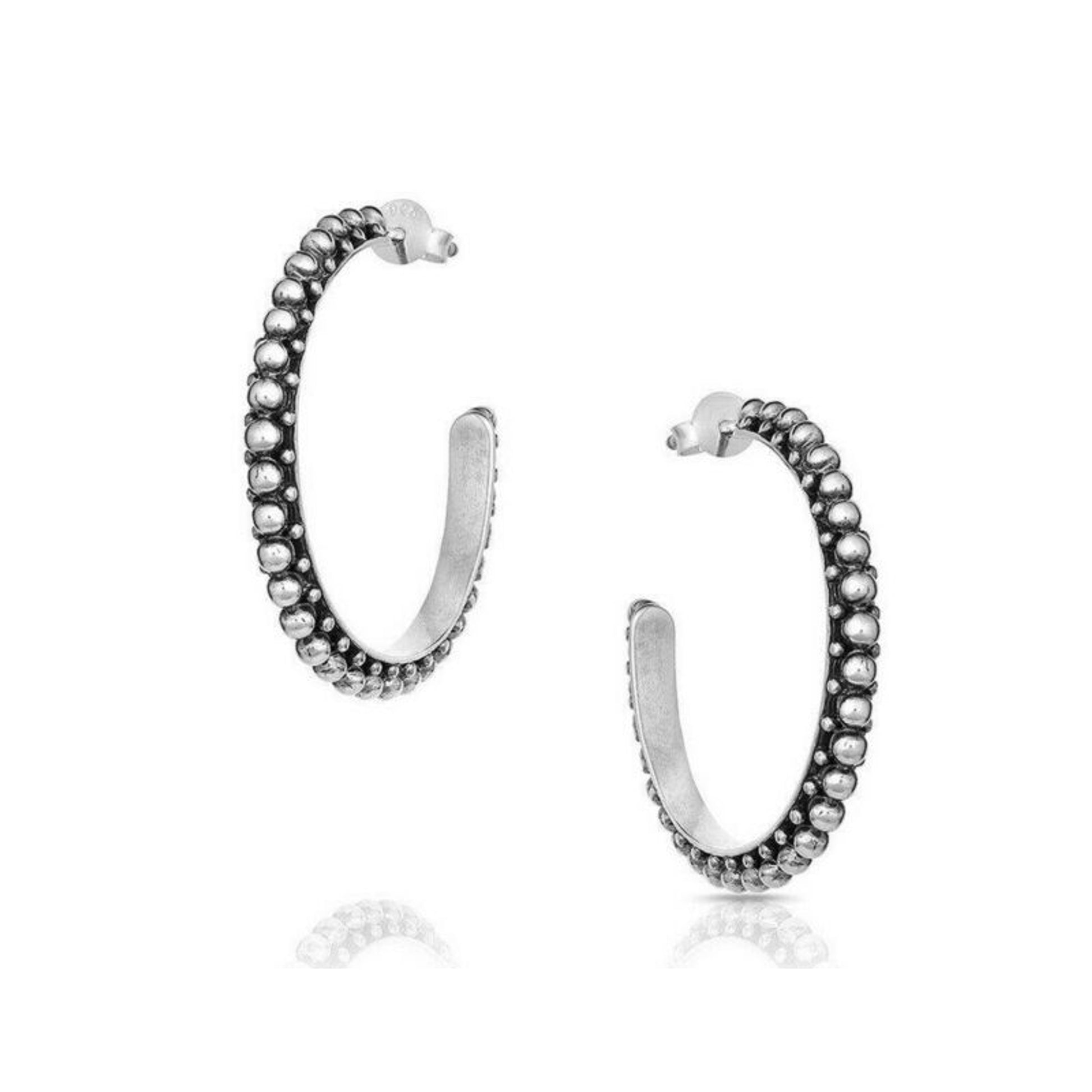 Montana Silversmiths Antiqued Bead Hoop Earrings