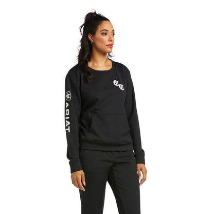 Ariat Ladies Compton Cowboys Tek Fleece Crew Sweat