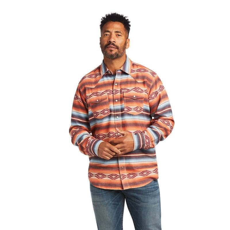 Ariat Mens Holden Retro Fit Snap Shirt Large Garne