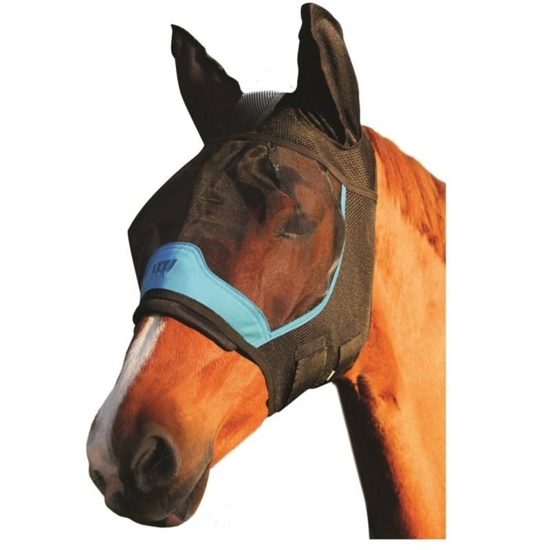 Woof Wear UV Fly Mask with 3D Ears Large Black/Blu
