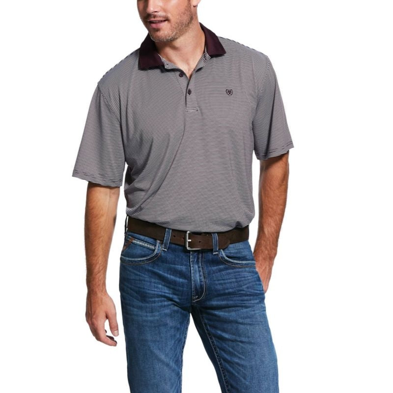 Ariat Mens Microstripe Tek Polo Shirt