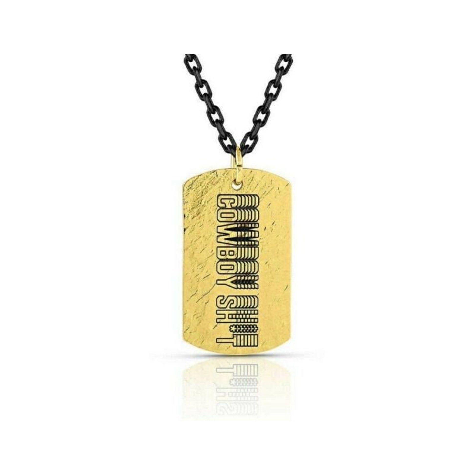 Montana Silversmiths Cowboy Sh-t Dog Tag Necklace