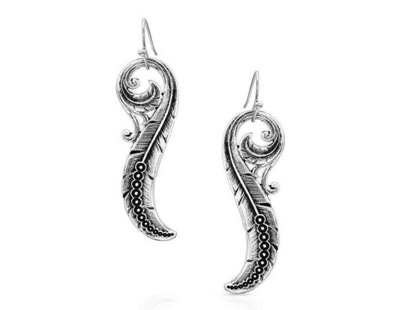 Montana Silversmiths Intwined Feathered Earrings