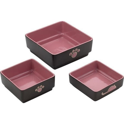 SPOT Four Square Stoneware Dog Dish