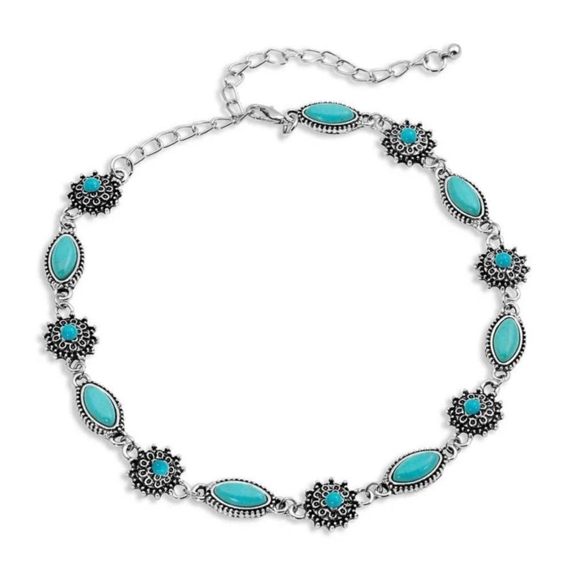 Montana Silversmiths Turquoise Filigree Choker Nec
