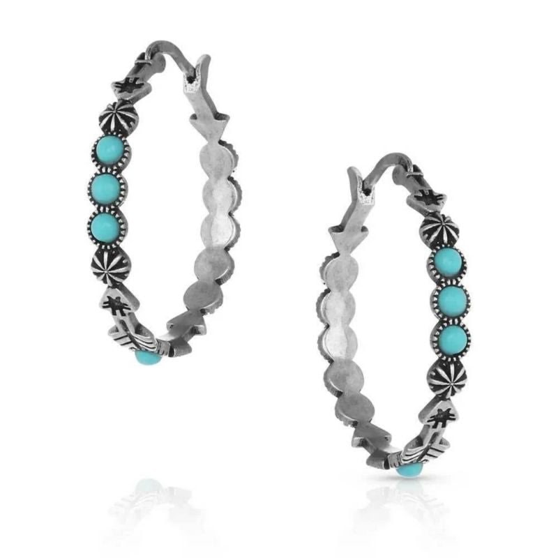 Montana Silversmiths Round N Round Turquoise Hoop