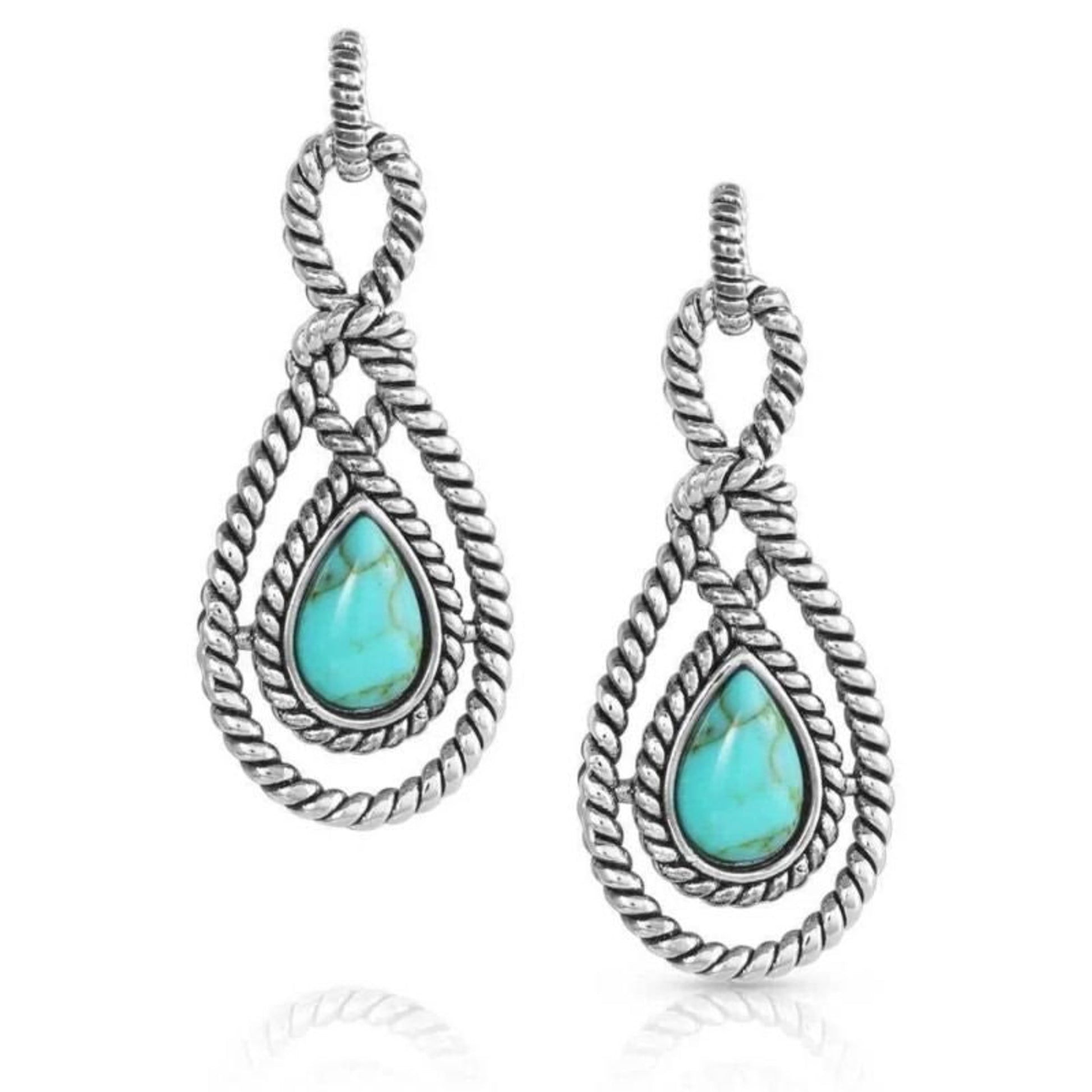 Montana Silversmiths Bowline Knot Turquoise Earrin