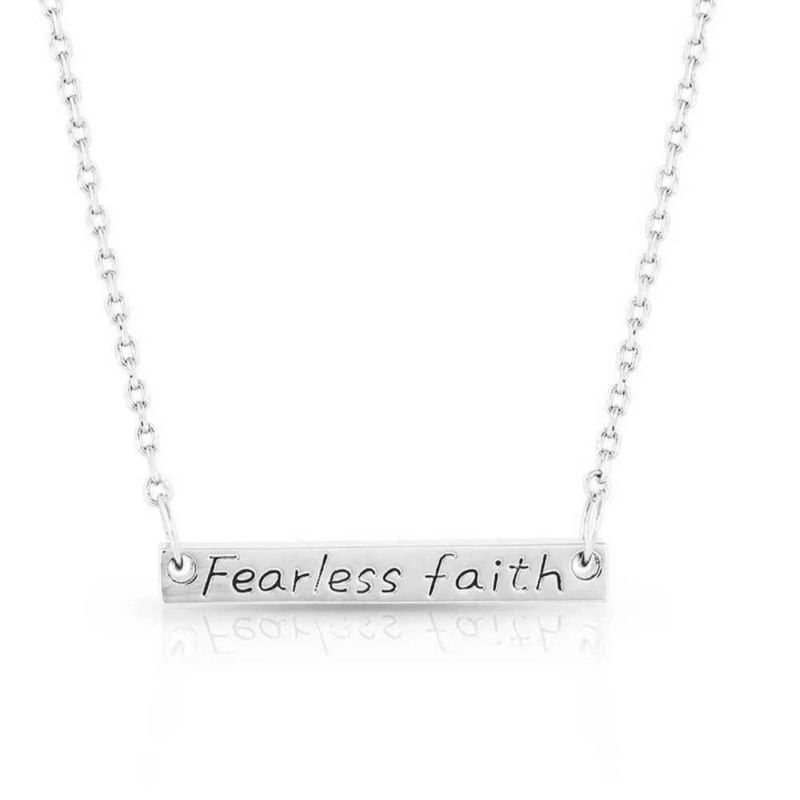 Montana SS Fearless Faith Bright Bar Necklace