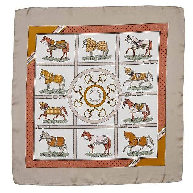 AWST International Horses In Blankets Satin Scarf