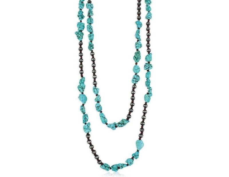 Montana Silversmiths Stacked Turquoise Leather Nec
