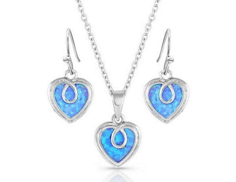 Montana Silversmiths Glowing Love Opal Jewelry Set