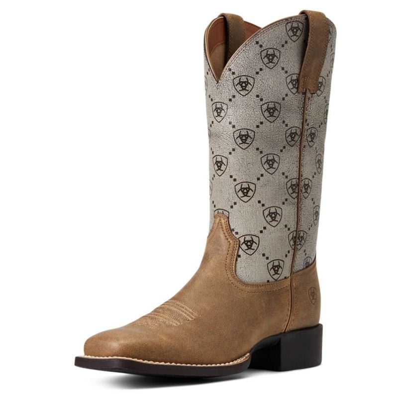 Ariat Ladies Round Up Wide Square Toe Western Boot