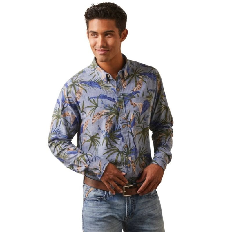 Ariat Mens Paradise Palm Stretch Modern Fit Shirt