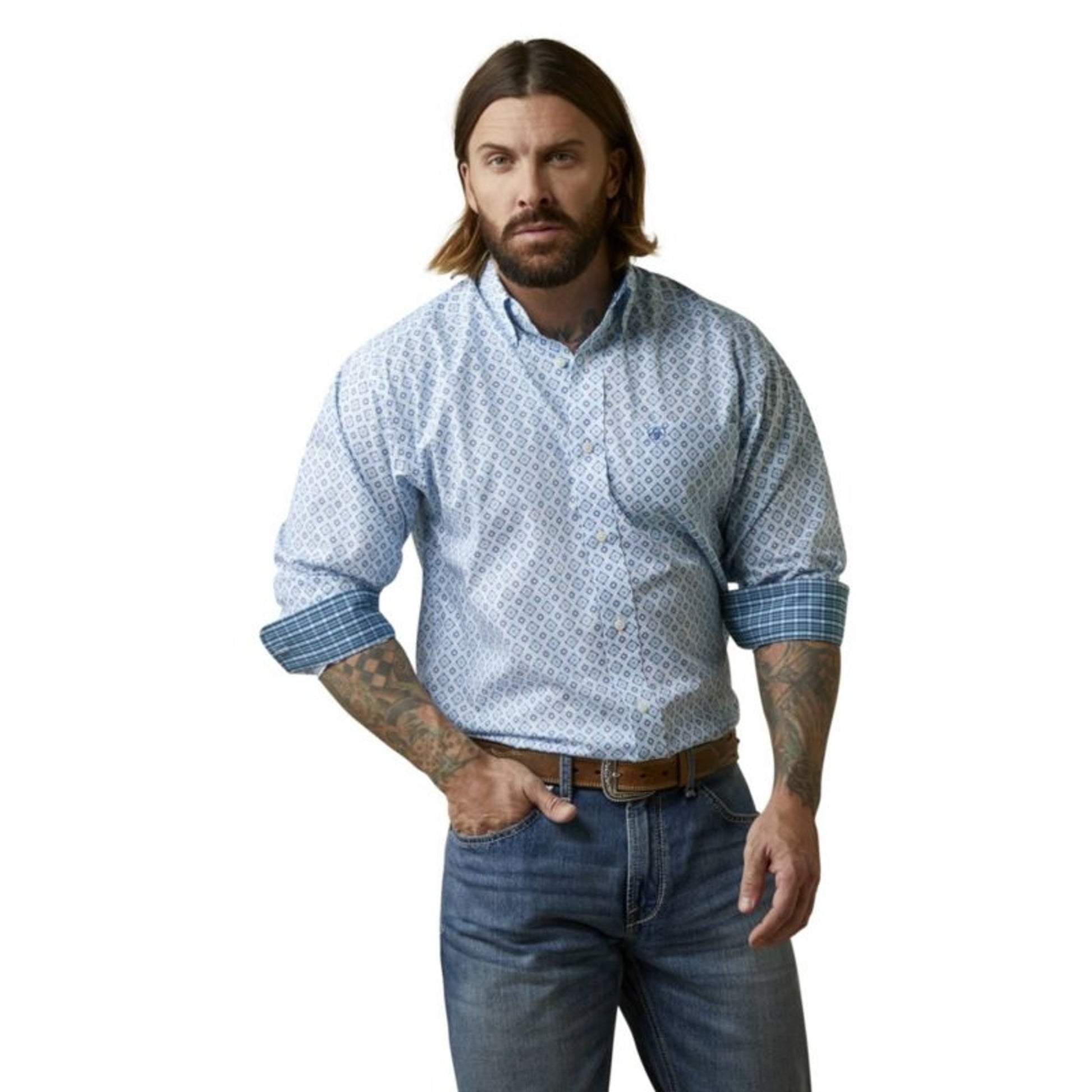 Ariat Mens Wrinkle Free Wayne Classic Fit Shirt