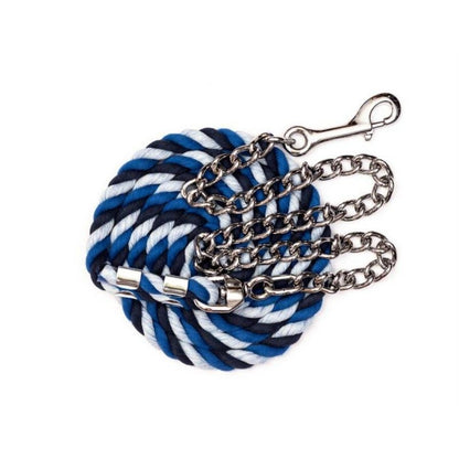 Perris Cotton Color Lead With Chain 1/2x6ft Nvy/Wht