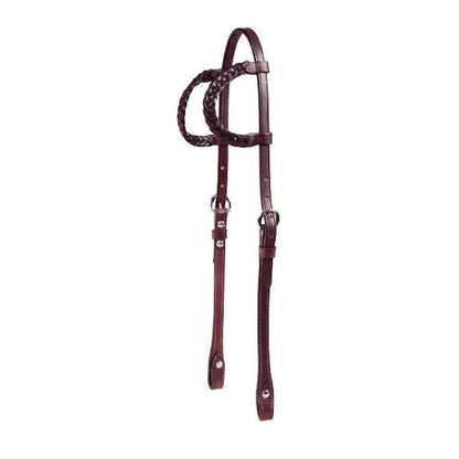 Braided Double Ear Bridle Leather Heastall Bk/Gry