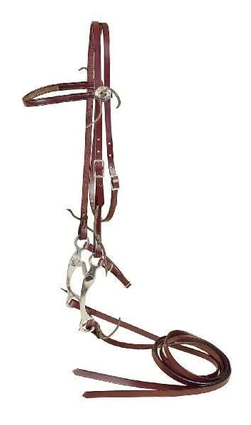 Tory Full Bridle With Curb Bit Horse Bk/Gry