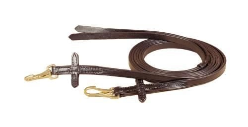 Split Bit Stop Rein - Snap Ends 5/8in x 7FT Bk/Gry
