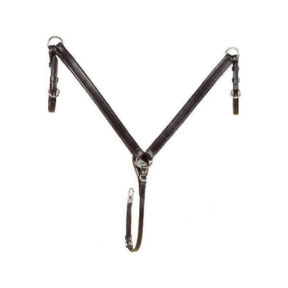Tory Bridle Leather Breast Strap 1 1/4in Bk/Gry