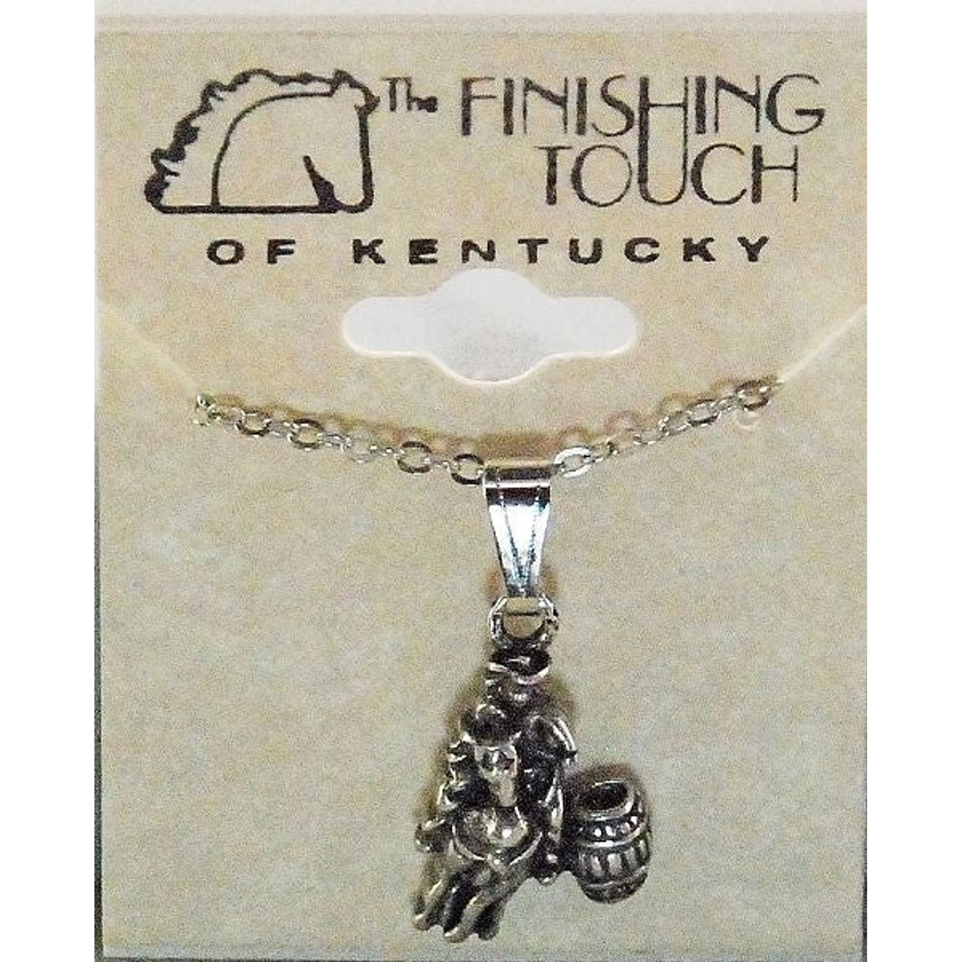 Barrel Racer Fashion Necklace 1in Silver