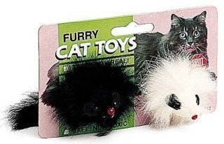 Twin Miami Fur Mice 15x4.75x1 black and white