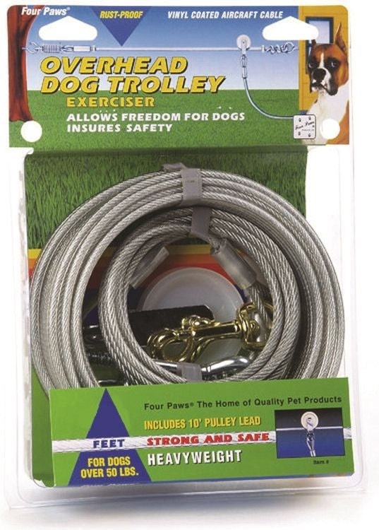 Heavyweight Trolley Dog Exerciser 100 Ft Silver