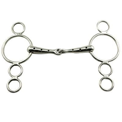 Coronet Hollow Mouth 3 Ring Whistle Gag Bit 5.5